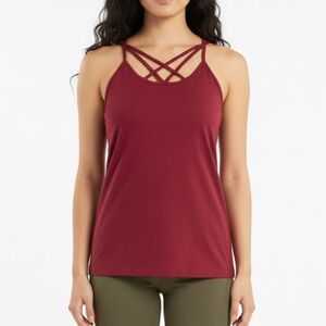 265 - Crimson Criss Cross Tanks